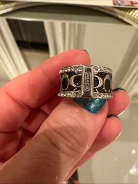 Silver Wide Statement Ring with Cutout Design